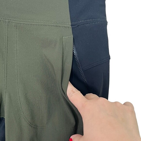 Athleta Highline Hybrid Ankle Tight Olive Black Size 2 Stretch Ponte Leggings - Picture 10 of 13